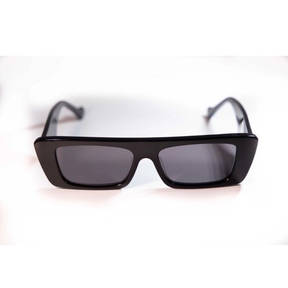 Gucci GG1331S 001 Black/Grey Narrow Rectangular Sunglasses NEW - Picture 2 of 11